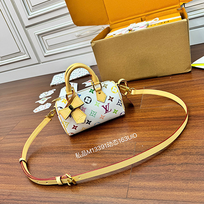 lv louis vuitton nano speedy multicolor hand bag #m13391